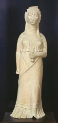 Diosa con cabeza de león, del santuario en Bir Bou Regba