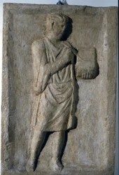 Bajo relieve romano del siglo III d.C. Un escritor