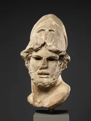 Cabeza de mármol de un general griego, c.100 d.C.