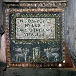 Mosaico de la Tumba de Pomponio Hylax, Roma.