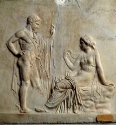 Arte neoático: relieve que representa el mito de Télefo