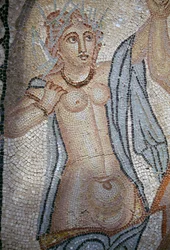 Ninfa (detalle del Rapto de Hylas por las ninfas, mosaico en la Casa de Venus en la ciudad romana de Volubilis)
