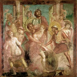 Odiseo encuentra a Aquiles entre las hijas de Licomedes (fresco, siglo II d.C.)