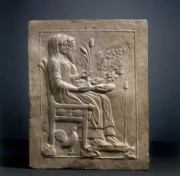 Pinax de Perséfone y Plutón en el Hades