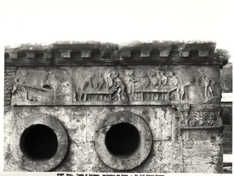 Relieve del friso que representa el proceso de hacer pan, c.30 a.C. (detalle)