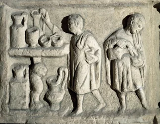 Arte romano: Doméstico trabajando. Siglo I d.C.
