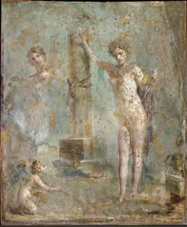 Arte romano: «Narciso» - Fresco procedente de Pompeya, Museo Arqueológico Nacional, Nápoles
