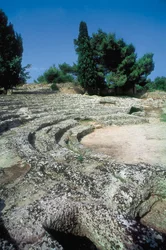 Restos romanos de Pollentia, detalle del anfiteatro, Alcudia, Mallorca, España