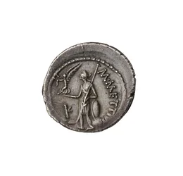 Moneda republicana romana de Roma, 44 a.C. (plata)