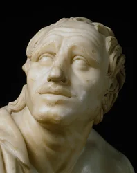 Arte romano: Un afilador afilando sus cuchillos (detalle)