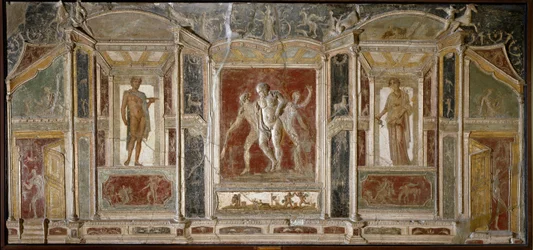 Arte romano: grupo dionisíaco. Siglo I. Procedente de Pompeya. Nápoles, Museo Archeologico Nazionale