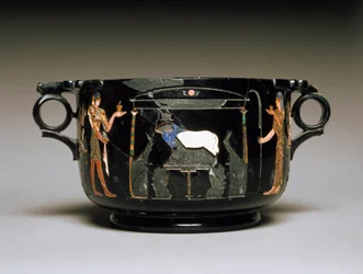 Arte romano: copa con motivos egipcios. Siglo I d. C. Procedente de Castellammare di Stabia. Altura 12 cm. Museo Arqueológico Nacional, Nápoles