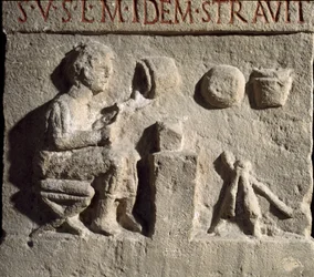 Arte romano: bajorrelieve que representa una parada de alfarero