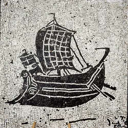 Barco de Sabratha regresando al puerto de Ostia (mosaico)