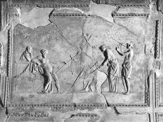 Escena de Misterios Dionisíacos (detalle)