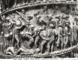 La decapitación de nobles alemanes, (detalle) de la Columna de Marco Aurelio