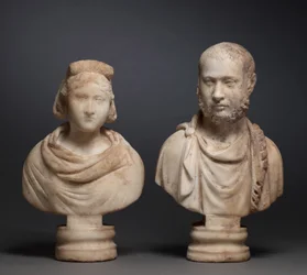 Busto de Retrato de una Mujer Aristocrática y Busto de Retrato de un Hombre Aristocrático, 280-290