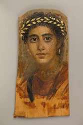 Retrato de una joven en rojo, 90-120 d.C.