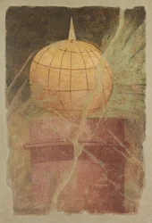 Fragmento de pintura mural del peristilo de una villa en Boscoreale