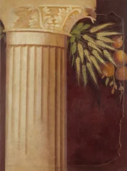 Fragmento de pintura mural del peristilo de una villa en Boscoreale