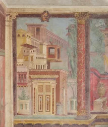 Pintura Mural del Cubiculum de una Villa en Boscoreale, c.50-40 a.C.