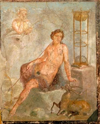 Un joven Cyparissus, fresco de la Casa de Vettii, Pompeya , Campania, Civilización romana