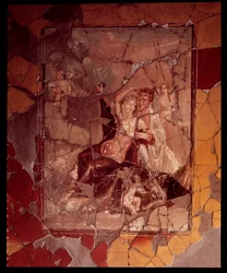Ariadna y Teseo. Mosaico mural de la Casa del Bicentenario, siglo V a.C.-siglo I d.C.