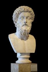 Busto del emperador romano Marco Aurelio (121 - 180 d.C.)