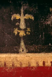 Elemento decorativo, detalle del fresco del triclinio de la Casa de los Vettii, Pompeya (Lista del Patrimonio Mundial de la UNESCO