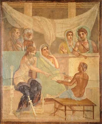 Fresco que representa a Ademeto y Alcestis, de Pompeya (Lista del Patrimonio Mundial de la UNESCO