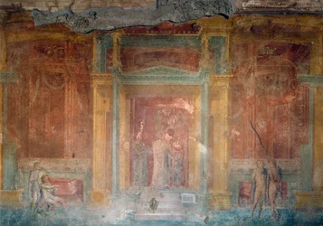 Fresco que representa Ifigenia en Tauris, Casa de Pinarius Cerialis, Pompeya (Patrimonio Mundial de la Unesco), Campania, Italia, Civilización romana