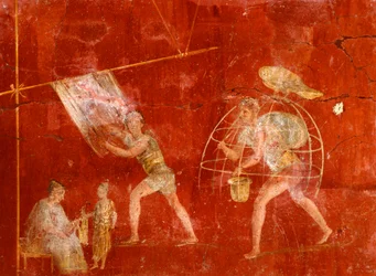 Fresco que representa a lavanderos, de Pompeya (Lista del Patrimonio Mundial de la UNESCO