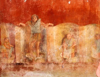 Fresco que representa a lavanderos, de Pompeya (Lista del Patrimonio Mundial de la UNESCO