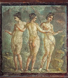 Fresco de las Tres Gracias, Pompeya, Italia