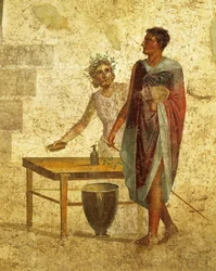 Fresco que representa a Jasón y Pelias de Pompeya