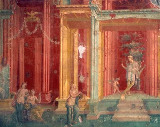 Italia, Provincia de Nápoles, Región Campania, Pompeya, Casa de Loreio Tiburtino, Fresco