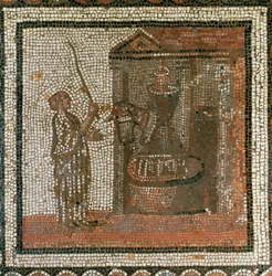 Molino con piedras de molino (mosaico)