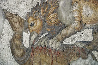 Mosaico que representa un León Grifo atacando a un ciervo, Bazar Arasta, Mezquita del Sultán Ahmed, Estambul