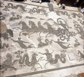 Ostia antigua: mosaico de las Termas de Neptuno