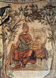 Arte romano: Orfeo encantando a los pájaros