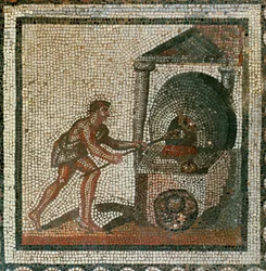 Meter pan en el horno (mosaico)