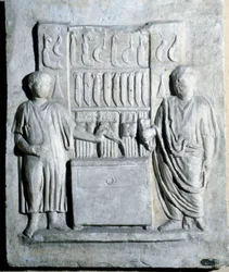 Señal de la tienda de cuchillos en la época romana