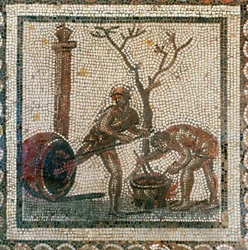Alquitranar las barricas (mosaico)
