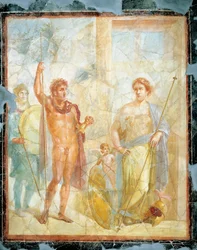 Las bodas de Alejandro (Ares) y Stateira (Afrodita), fresco en Regio 6 Insula Occidentalis 39, Pompeya (Lista del Patrimonio Mundial de la UNESCO
