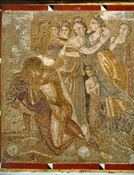 Mosaico romano de Teseo y el Minotauro