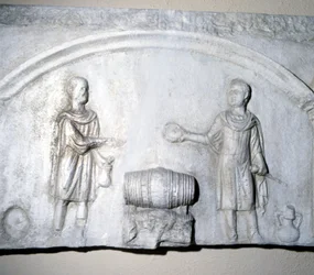 Señal del comerciante de vino en la época romana
