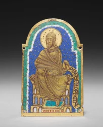 Placa: Profeta sentado de un relicario: Oseas, c.1170-1180