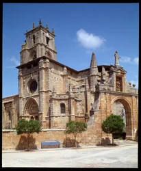 Vista de la iglesia de Santa María la Real en Sasamón