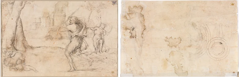 Rómulo y Remo Encontrados por Fáustulo (recto) Círculos Concéntricos (verso)