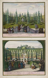 El parque de Enghien, c.1685, ilustración de una 